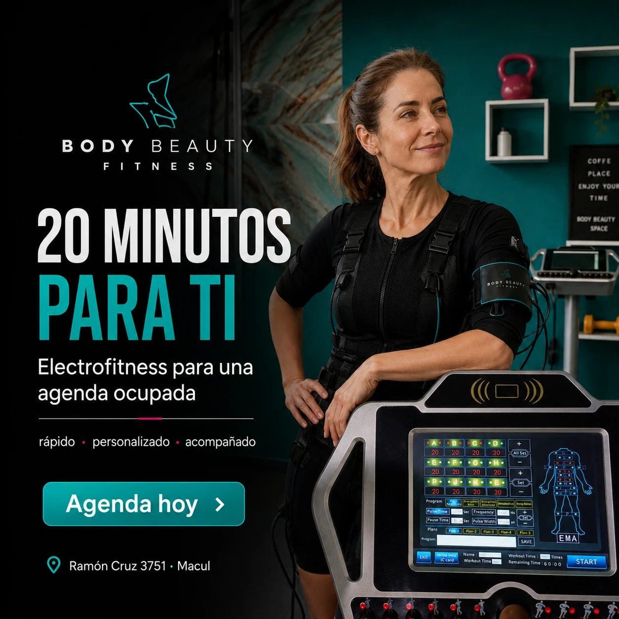 Sesión personalizada de Electrofitness de 20 minutos